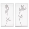 White & Gray Floral 2-Piece Wrapped Canvas Set