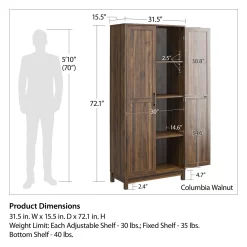 Seven Hills Columbia Walnut 2-Door Storage Cabinet -Deco Haven Shop 810563167 71