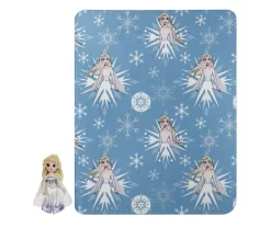 Blue & White Fabulous Elsa Character Pillow & 40" X 50" Fleece Throw Set