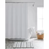 Gray 14-Piece Shower Curtain & Stripe Noodle Bath Rug Set