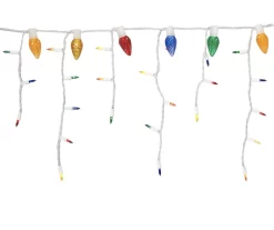 Multi-Color C9 & Mini Icicle Light Set With Green Wire, 100-Lights