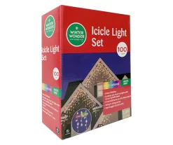 Multi-Color C9 & Mini Icicle Light Set With Green Wire, 100-Lights -Deco Haven Shop 810567835 4