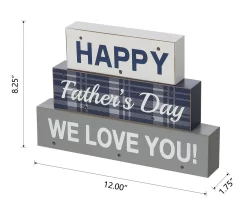 "Happy Father's Day" LED Stack Block Tabletop Decor -Deco Haven Shop 810574262 5