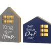 "King Of The House" & "Best Bonus Dad Ever" House 2-Piece LED Tabletop Decor Set