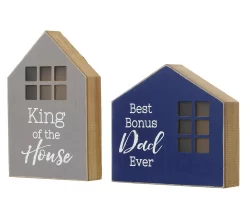 "King Of The House" & "Best Bonus Dad Ever" House 2-Piece LED Tabletop Decor Set -Deco Haven Shop 810574264 4