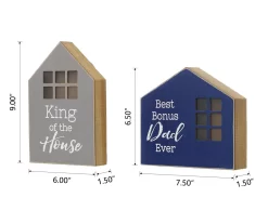 "King Of The House" & "Best Bonus Dad Ever" House 2-Piece LED Tabletop Decor Set -Deco Haven Shop 810574264 6