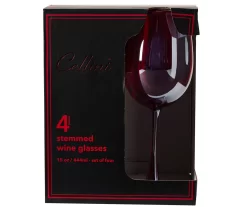 Cellini Red Luster Stemmed Wineglasses, 4-Pack