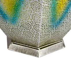 Northlight Silver Floral Cutout LED Hanging Solar Lantern -Deco Haven Shop 810576008 4