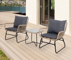Santa Cruz 3-Piece Rattan Cushioned Patio Chair & Side Table Set 5 Santa Cruz 3-Piece Rattan Cushioned Patio Chair & Side Table Set -Deco Haven Shop 810576018 1