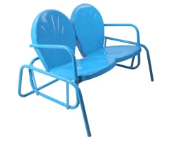 Northlight Turquoise 2-Person Metal Glider Bench -Deco Haven Shop 810576049 2