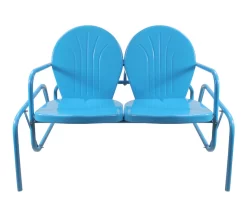 Northlight Turquoise 2-Person Metal Glider Bench
