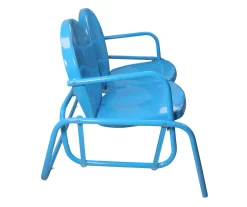 Northlight Turquoise 2-Person Metal Glider Bench -Deco Haven Shop 810576049 3
