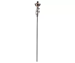 64.5" Brushed Copper Floral Motif Oil Patio Torch -Deco Haven Shop 810576094 2