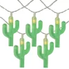 Northlight Green Cactus LED Wide Angle Light Set, 10-Lights