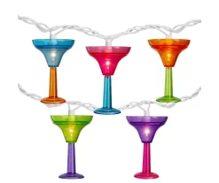 Northlight Multi-Color Martini Glass Mini Light Set, 10-Lights