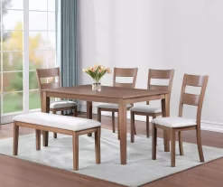 Marley Light Walnut Upholstered Dining Chairs, 2-Pack -Deco Haven Shop 810579821 810579500 810579822 1
