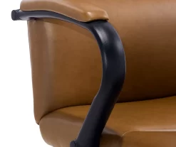 Camel Brown Vegan Leather Office Chair -Deco Haven Shop 810583520 A8 4