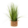 29" Artificial Grass In Basket With Handles
