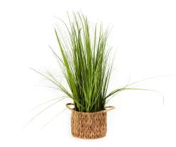 29" Artificial Grass In Basket With Handles