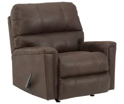 Navi Chestnut Faux Leather Rocker Recliner -Deco Haven Shop 810587485 1
