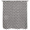 White & Black Step Up Chevron Medium-Weight PEVA Shower Liner