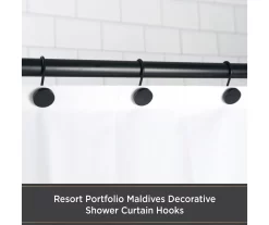 Kenney Resort Portfolio Maldives Shower Curtain Hooks, 12-Pack -Deco Haven Shop 810587932 2