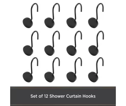 Kenney Resort Portfolio Maldives Shower Curtain Hooks, 12-Pack -Deco Haven Shop 810587932 4