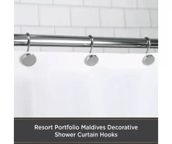 Kenney Resort Portfolio Maldives Shower Curtain Hooks, 12-Pack -Deco Haven Shop 810587933 2