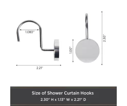 Kenney Resort Portfolio Maldives Shower Curtain Hooks, 12-Pack -Deco Haven Shop 810587933 3