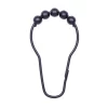 Black Beaded Roller Shower Curtain Double Hooks, 12-Pack