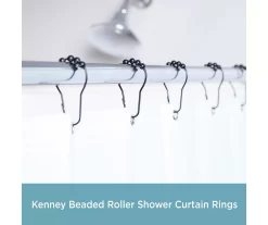 Black Beaded Roller Shower Curtain Double Hooks, 12-Pack 5 Black Beaded Roller Shower Curtain Double Hooks, 12-Pack -Deco Haven Shop 810587937 2