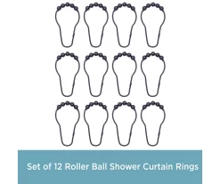 Black Beaded Roller Shower Curtain Double Hooks, 12-Pack 7 Black Beaded Roller Shower Curtain Double Hooks, 12-Pack -Deco Haven Shop 810587937 4