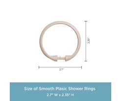 Cream Smooth Shower Curtain Double Hooks, 12-Pack -Deco Haven Shop 810587939 3