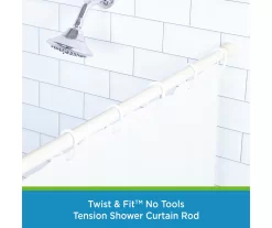 Kenney Twist & Fit Spring Tension Shower Curtain Rod -Deco Haven Shop 810587958 2