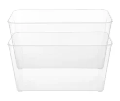 Storage Made Simple Clear Organizer Bin With Handles, 2-pack