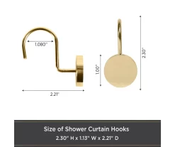 Kenney Resort Portfolio Maldives Shower Curtain Hooks, 12-Pack -Deco Haven Shop 810587994 3