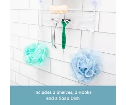 White 2-Tier Hanging Shower Caddy -Deco Haven Shop 810587999 5