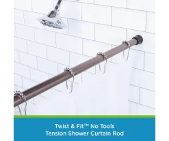 Matte Oil-Rubbed Bronze Twist & Fit Aluminum Adjustable Shower Curtain Rod -Deco Haven Shop 810588011 5