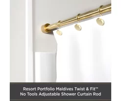 Kenney Resort Portfolio Maldives Twist & Fit Adjustable Shower Curtain Rod -Deco Haven Shop 810588012 2