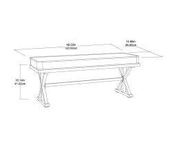 Pembroke Steel Cushioned Patio Dining Bench -Deco Haven Shop 810588673 X0 1