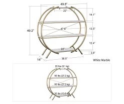 Amelia Faux Marble 4-Shelf Bookcase -Deco Haven Shop 810589033 2