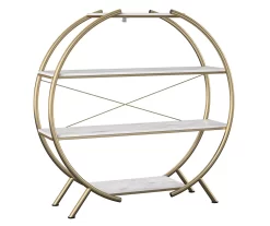 Amelia Faux Marble 4-Shelf Bookcase