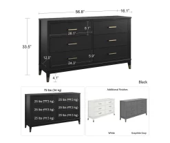 CosmoLiving Westerleigh 6-Drawer Dresser -Deco Haven Shop 810589232 1