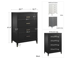 CosmoLiving Westerleigh 4-Drawer Dresser 32 CosmoLiving Westerleigh 4-Drawer Dresser -Deco Haven Shop 810589235 4