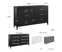 CosmoLiving Westerleigh 6-Drawer Dresser -Deco Haven Shop 810589236 3