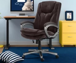 Benton Brown Big & Tall Faux Leather Executive Office Chair -Deco Haven Shop 810590314 1