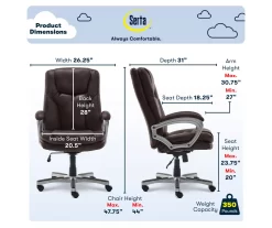 Benton Brown Big & Tall Faux Leather Executive Office Chair -Deco Haven Shop 810590314 7