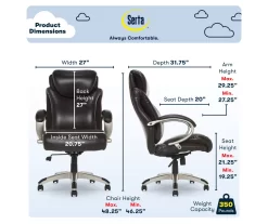 Dayton Dark Brown Big & Tall Bonded Leather Office Chair -Deco Haven Shop 810590372 6