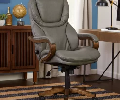 Conway Gray Big & Tall Bonded Leather Office Chair -Deco Haven Shop 810590383 2