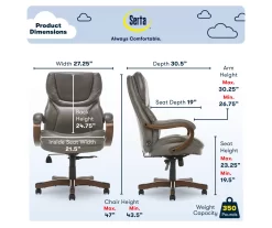 Conway Gray Big & Tall Bonded Leather Office Chair -Deco Haven Shop 810590383 6